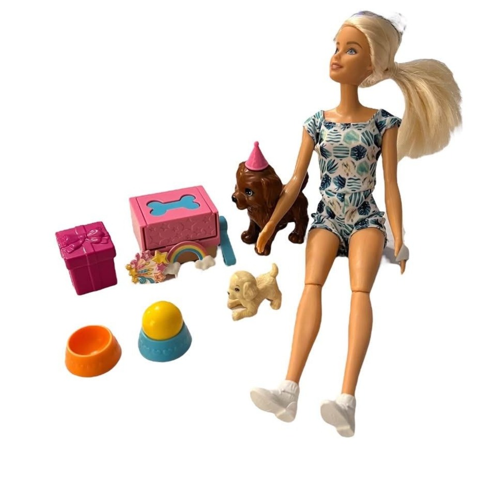 Barbie Puppy Party Playset Incomplete With All Pieces Shown Doll 2 Dogs and More